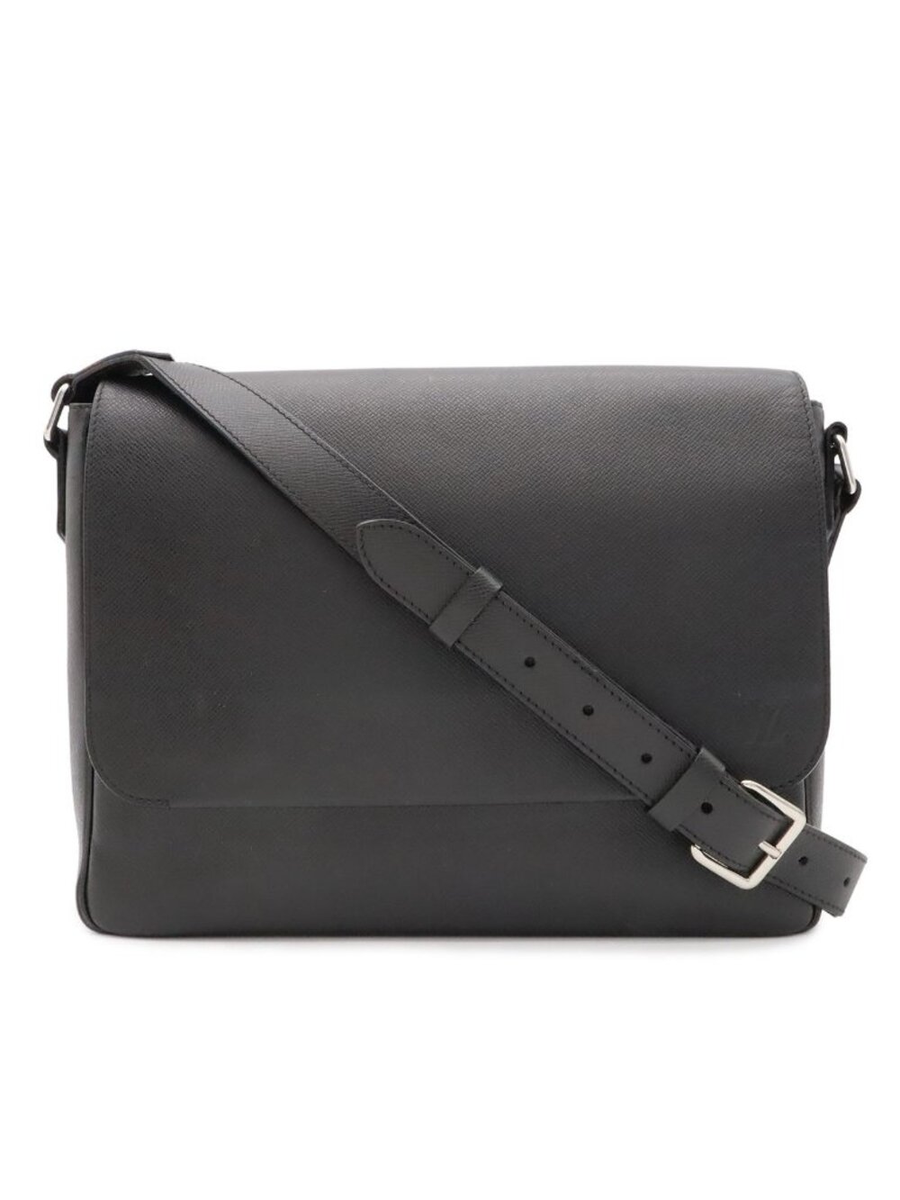 Louis Vuitton Taiga Roman MM Shoulder Bag Crossbody Leather Noir Black